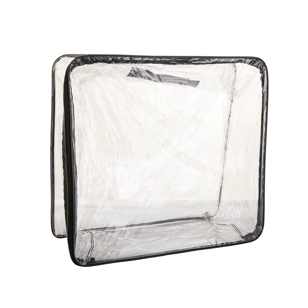 
Customized transparent plastic blanket bag bedding hand clear vinyl pvc zipper bag 