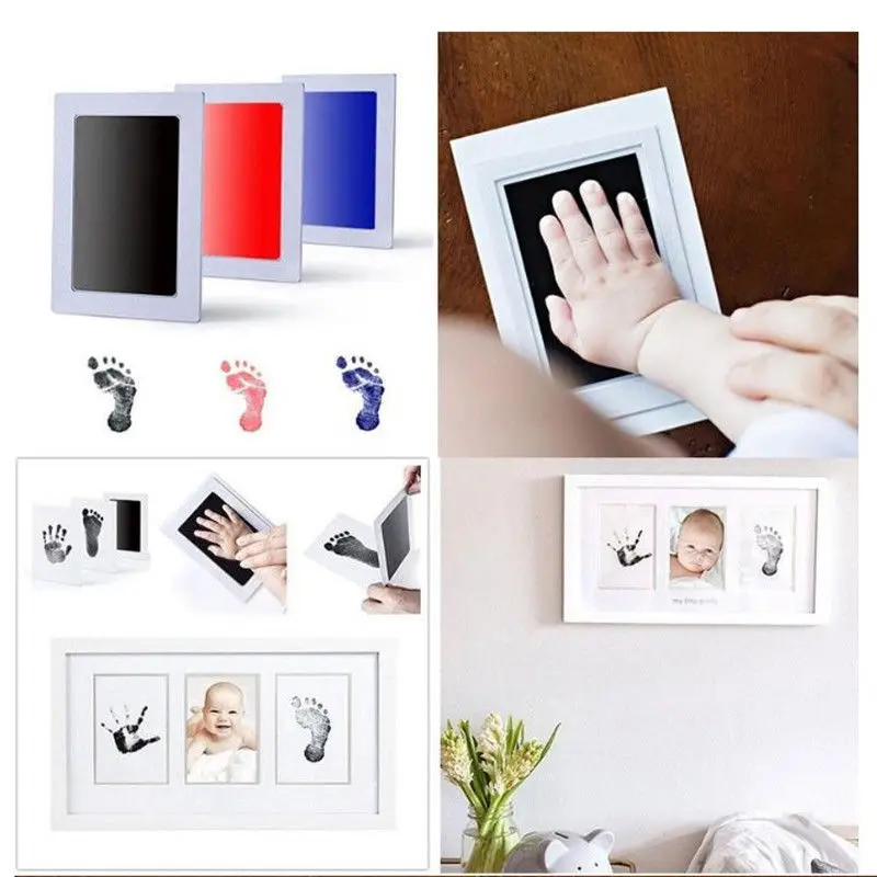 Factory price inkless  baby footprint kit hot  newborn imprints baby footprint photo frames