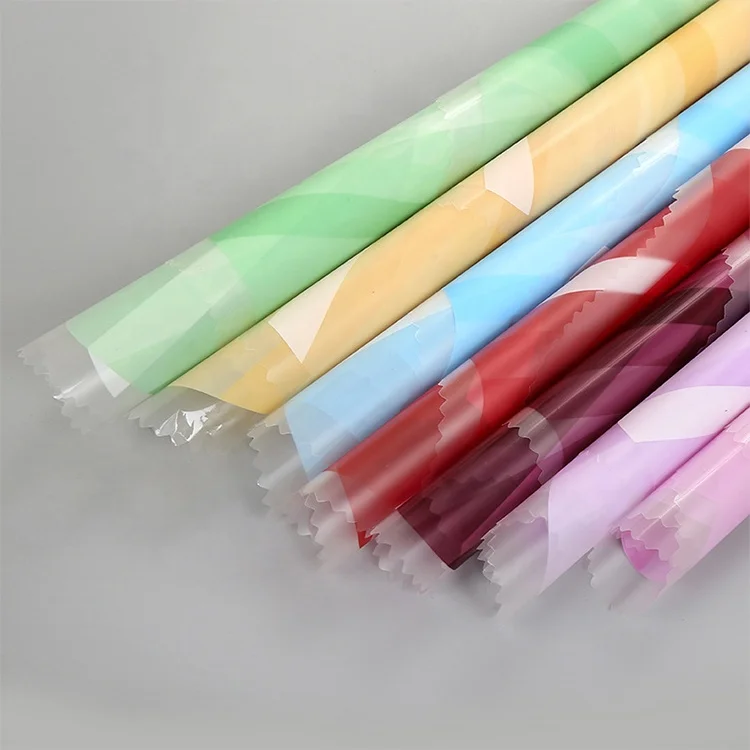 
New product colored glassine paper Custom waterproof opp package flower wrapping paper 