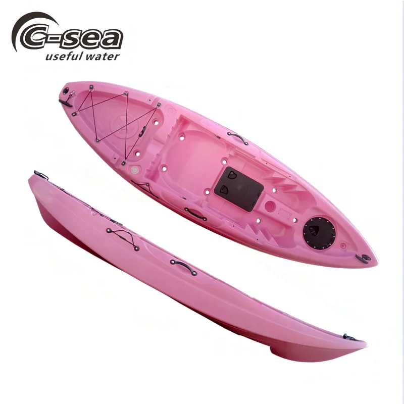 small fishing kayak with orbit and fish finder