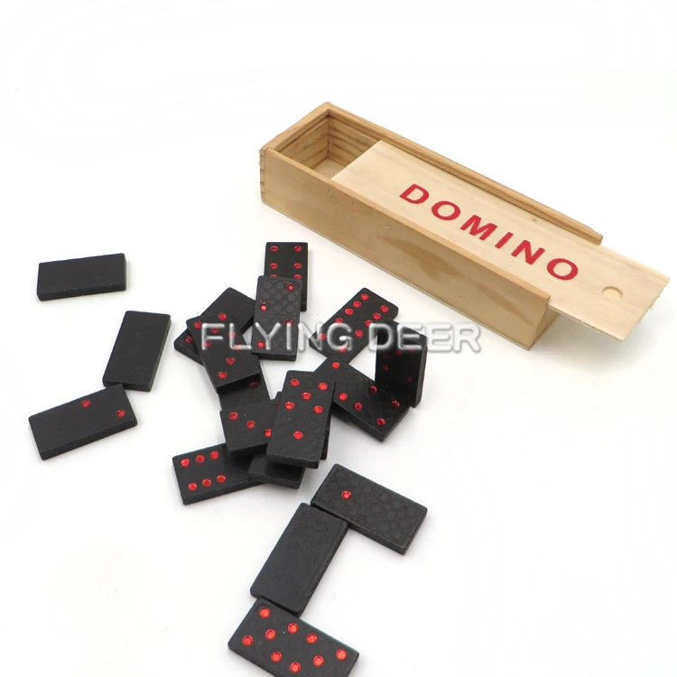 
cheap domino game children classic domino chips with color dots 