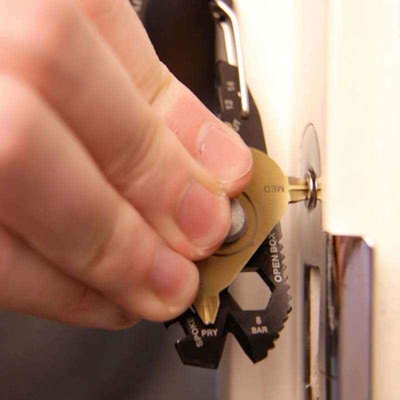 20 in 1 Pocket Multi-functional Screwdriver Tool Kit Outdoor Gadget Portable EDC Mini Utility Keychain Travel Camping Key Ring