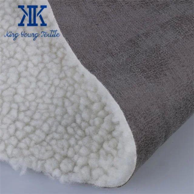 foam backed faux suede fabric with fleece / foam back fabric for upholstery
