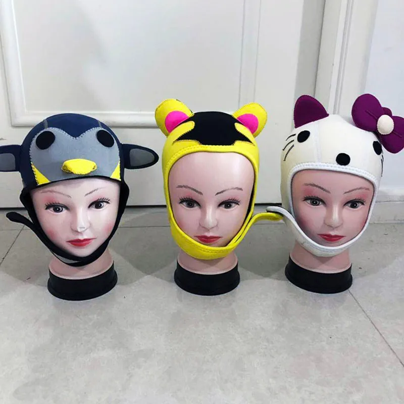 New Scuba Diving Fun 3mm Warm Neoprene Animal Hat Diving Hood Divers Cap hat