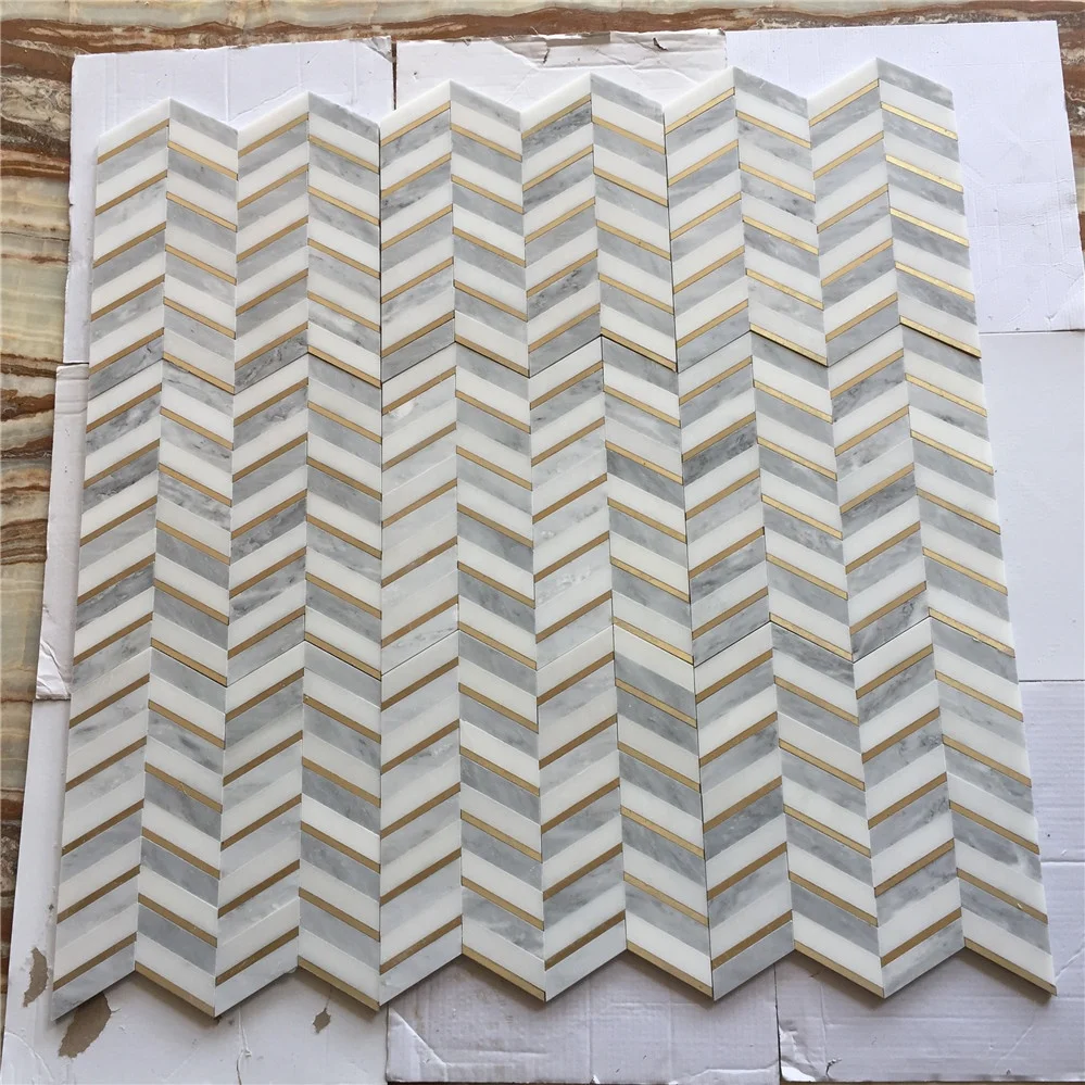 Custom Factory Brass Marble Mosaic Tile with Good Quality