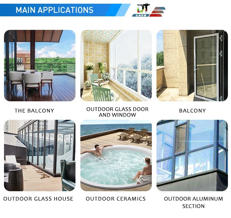 
Quick drying acid cure structural silicone sealant aluminium windows and doors silicone sealant color sealant 