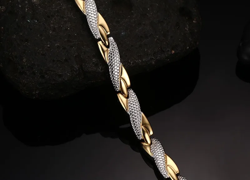 
Wholesale new design stainless steel women charm health stone bracelet 