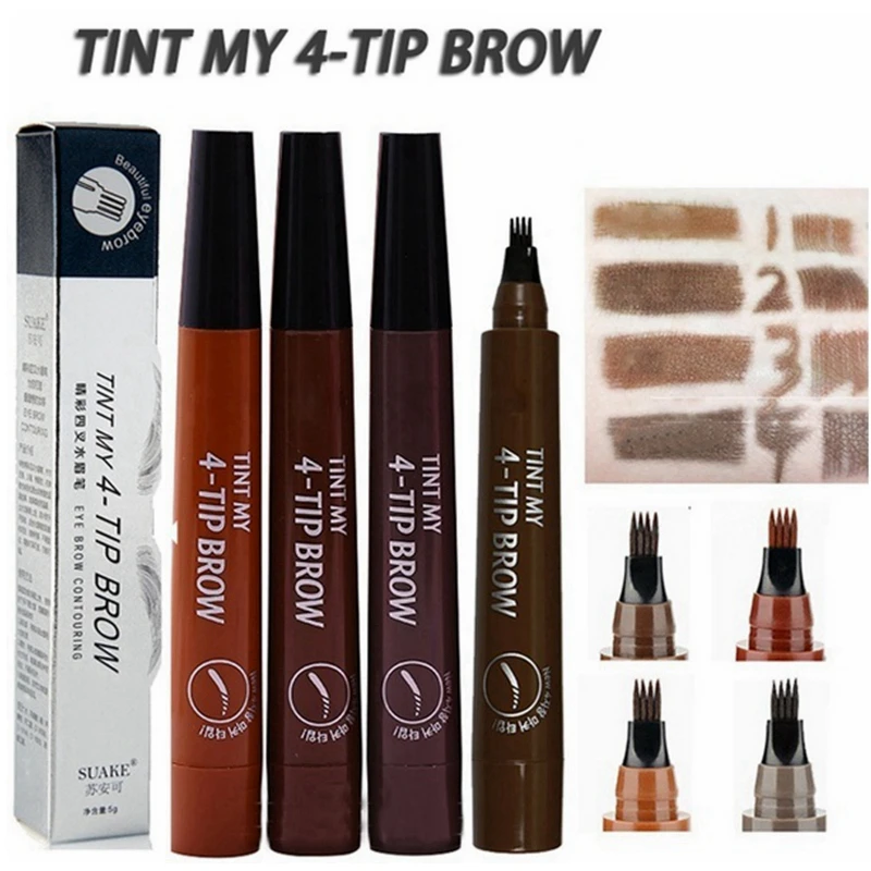 Microblading Eyebrow Pen Waterproof Fork Tip Eyebrow Tattoo Pencil Long Lasting Professional Fine Sketch Liquid Eye Brow Pencil