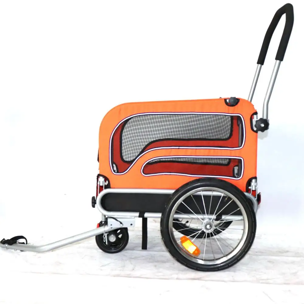 
Hot sale 2 in 1 function pet dog stroller foldable pet bicycle trailer 