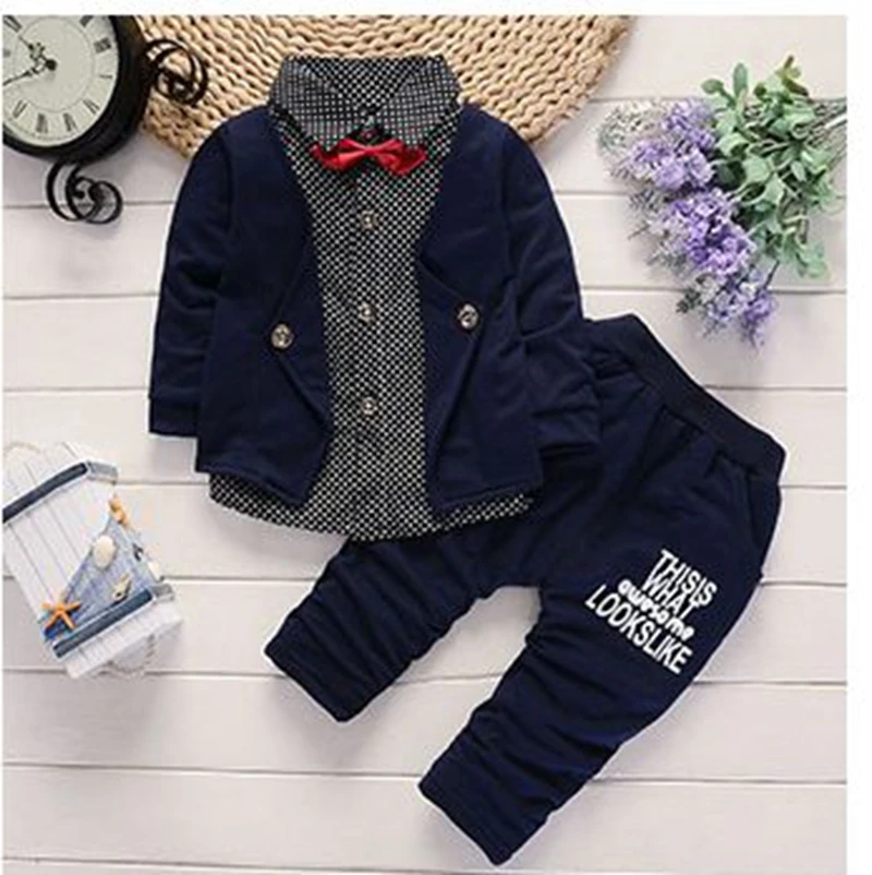 Spring autumn children clothing set 2019 new fashion baby boys shirt  clothes sport suit kids boys outfits suit