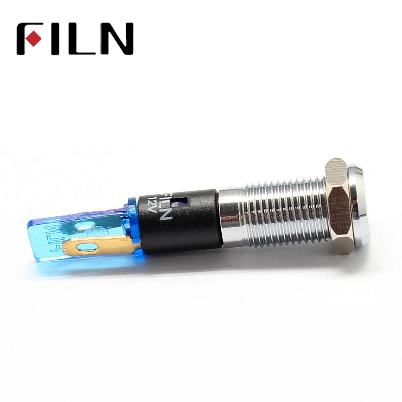 
Waterproof Lamp FILN 12V LED Car Boat LED Warning Dashboard Signal Lights Instrument Pilot light 220V 8mm 