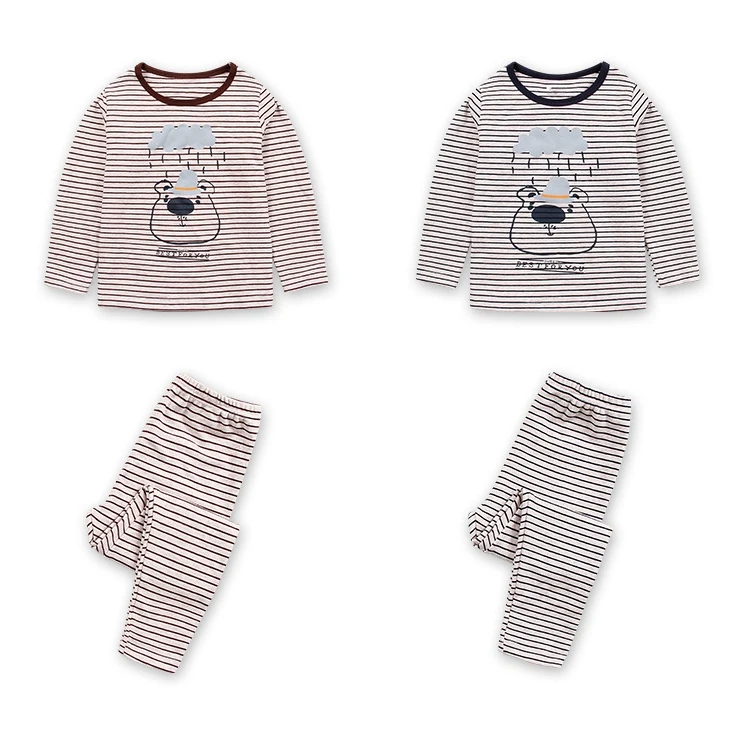 Classic Round Neck Long Sleeves Fashion Cotton Kids Pajamas