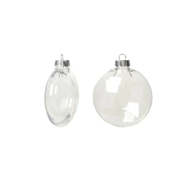 80mm  Clear Plastic Ball Flat Ball Shatterproof Clear Plastic Ornament