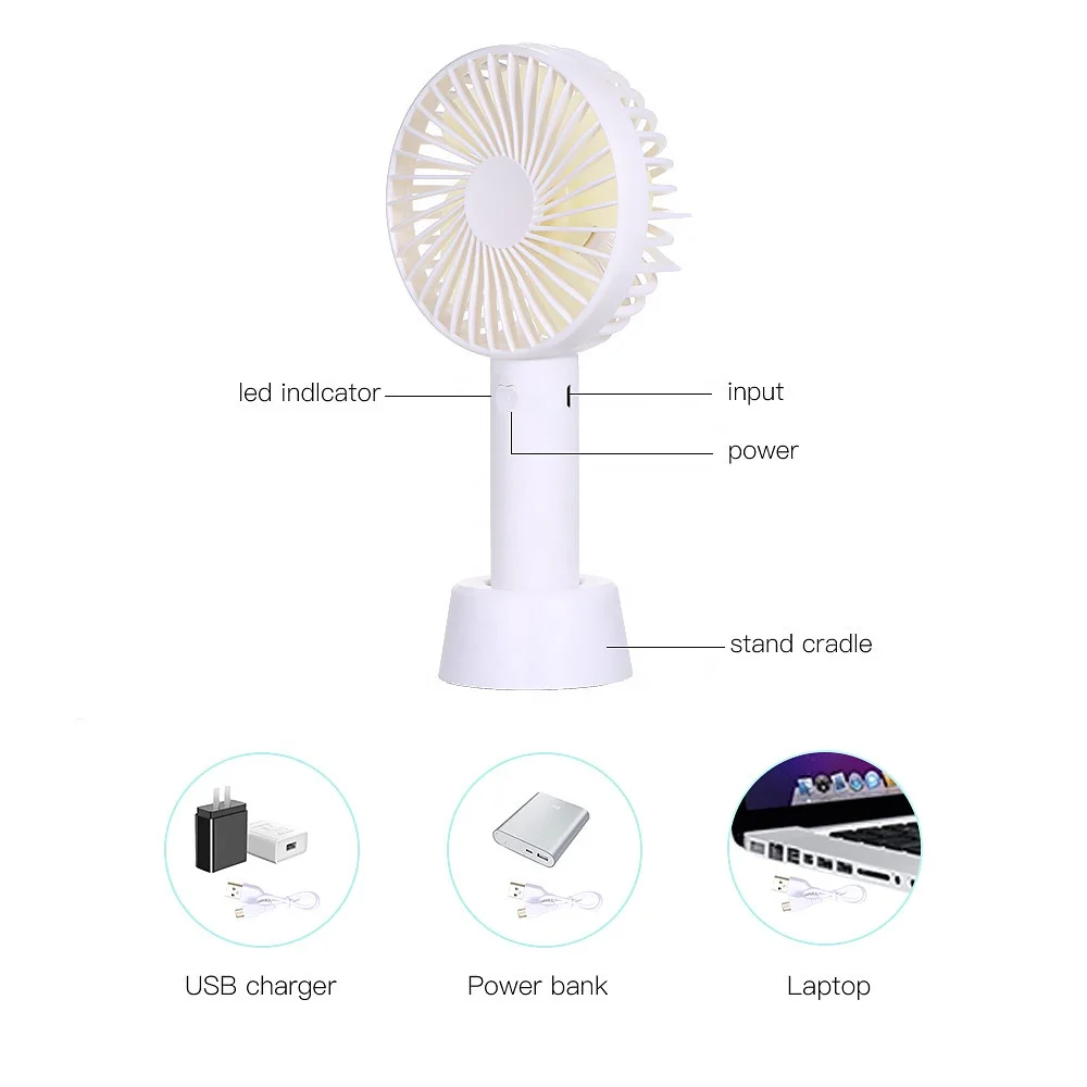 custom new Fashion electric Portable USB Rechargeable Mini desk Hand Fan with base