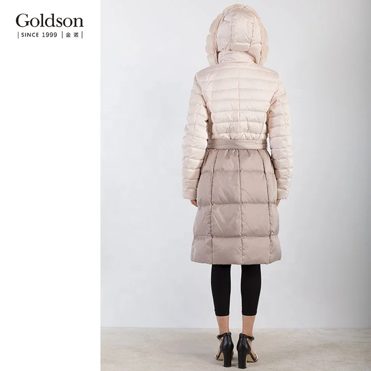 Fashion brand ladies long parka women goose down jacket rabbit fur jacket