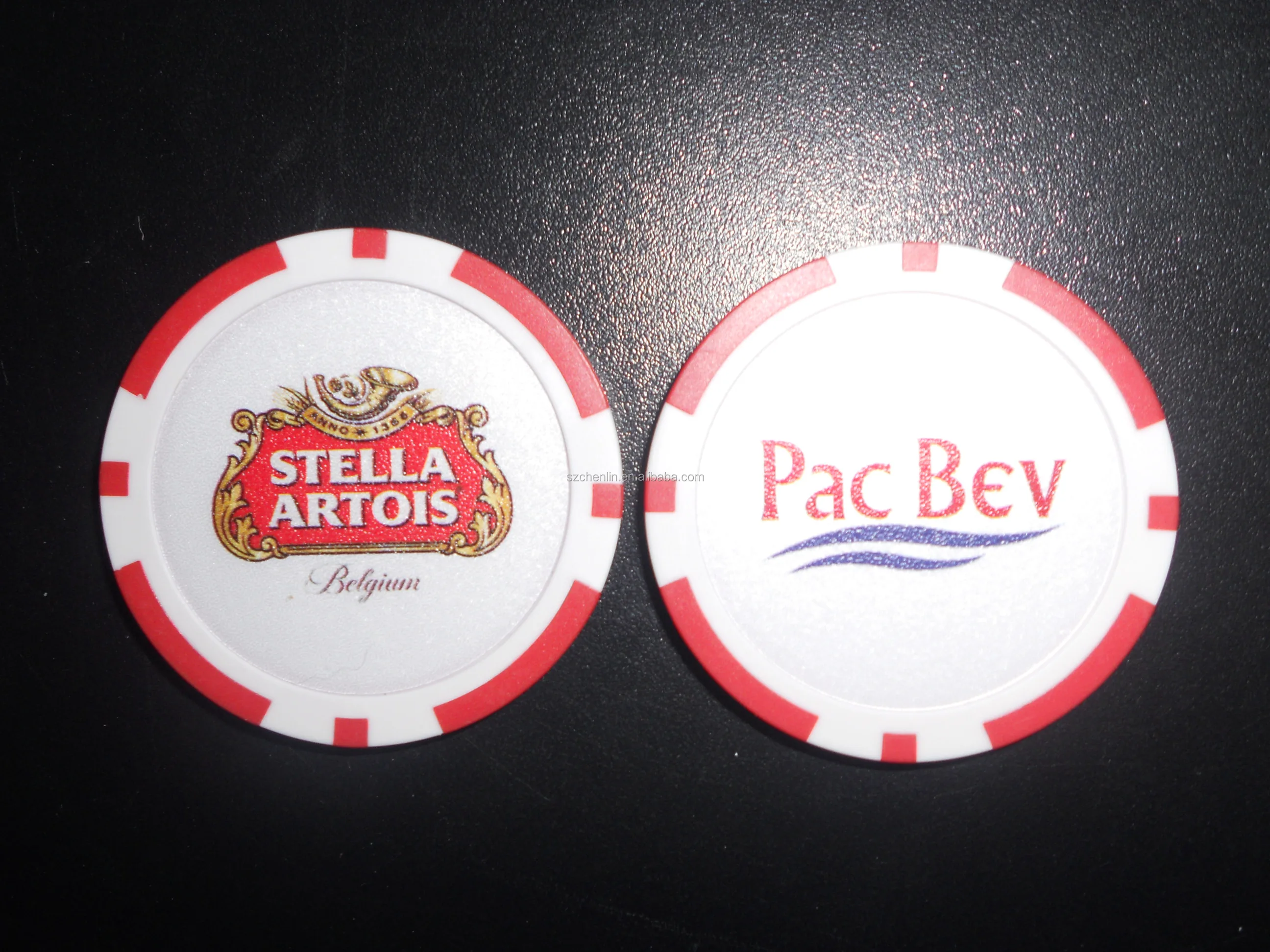 11.5G Durable ABS poker chips with stickers inlay