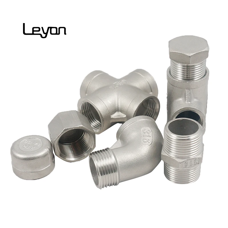 stainless steel 304 316 316L 1/2 inch female/male elbow pipe transfer connector 90 elbow fittings jonits