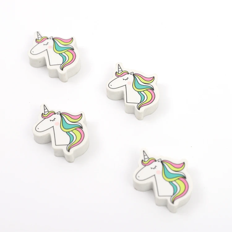 Brilliant Quality Pencil Colorful Unicorn Shape Custom Eraser