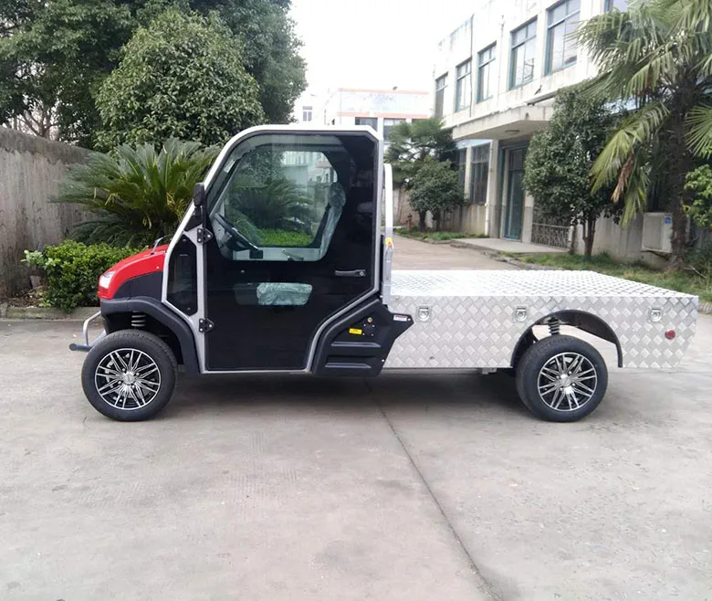 4 wheel  mini electric cargo car with long tray electric truck for sale