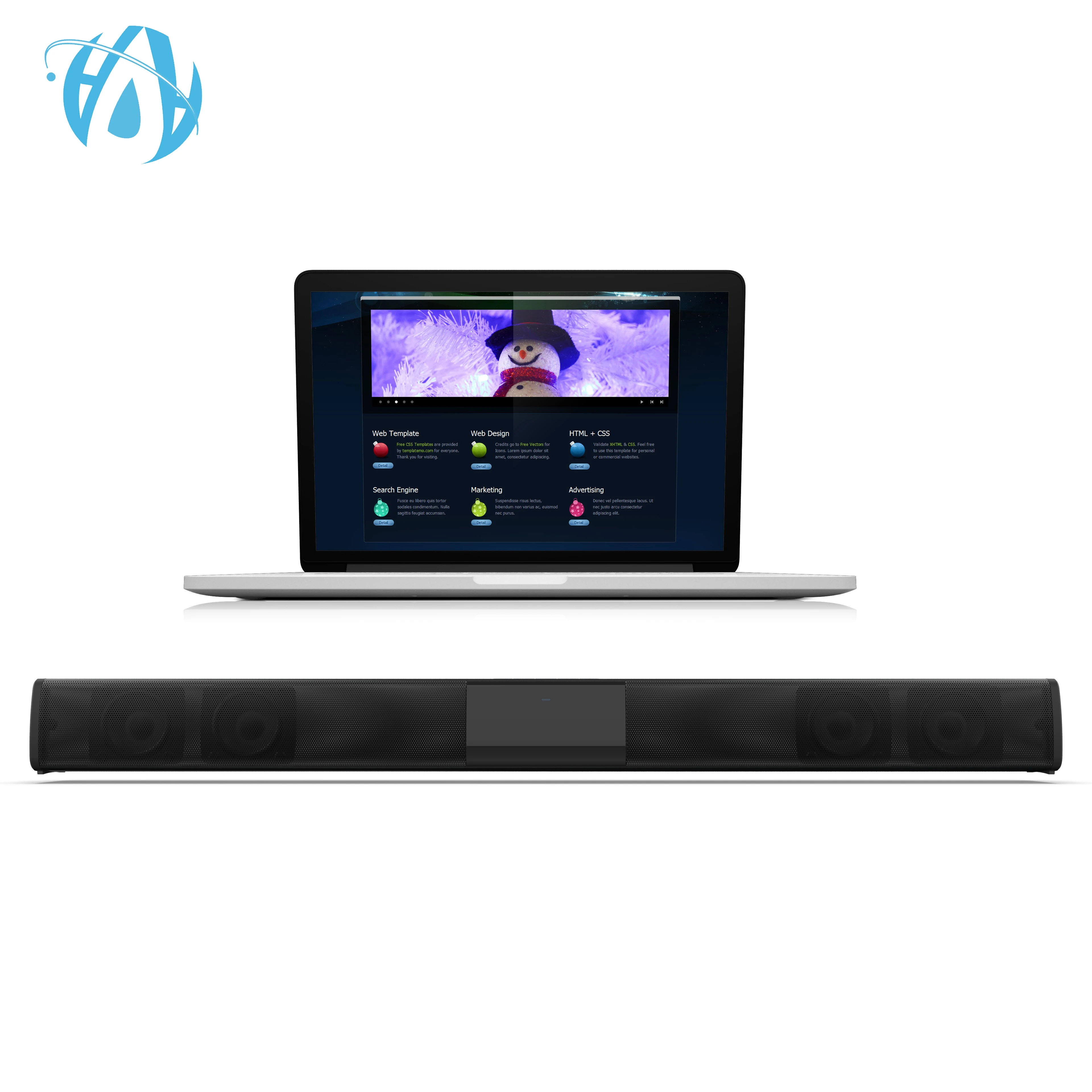 Car audio Portable Amplifier Wireless Bluetooth V5.0 Soundbar with 4 Speaker like bosed for outdoor or indoor use