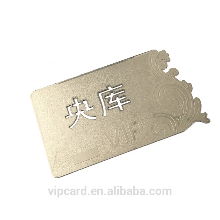 Stainless steel original color 0.5mm hollow out metal business card