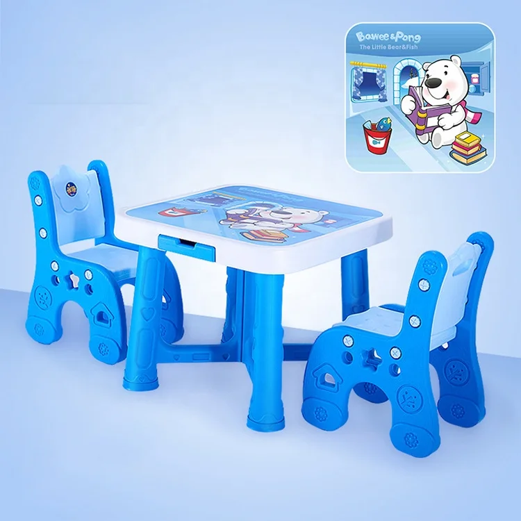 Высококачественный детский пластиковый стол и стул
