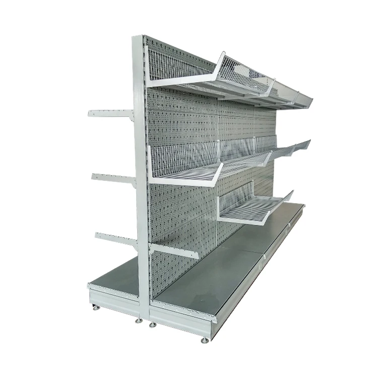 Retail Store Wooden Shelving Supermarket Metal Display Shelf and Grocery Island Wooden Gondolas