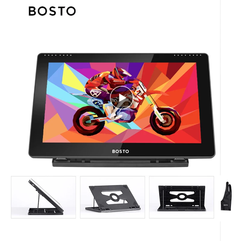 Drawing graphic tablet write signature digital graphic pen tablet pad monitor IPS 8192 1920*1080 5080lpi Bosto