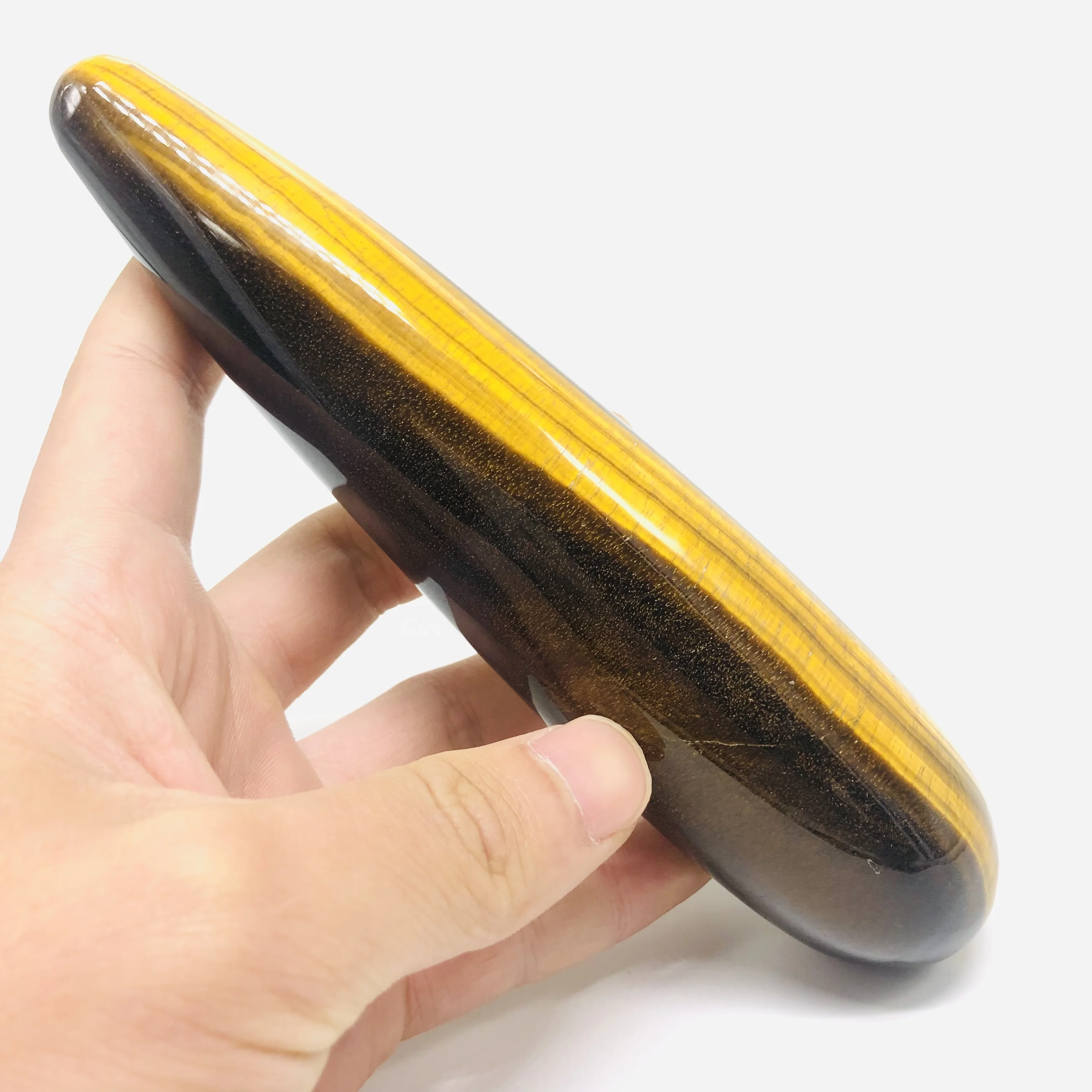 High quality Natural yellow quartz yoni wands tiger eye stone sexy dildos crystal penis for masturbation massage  for women