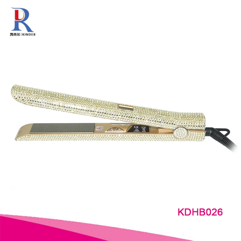 2019 most updated design hair straightener bling bling professional crystal hair straighteners 240v flat iron