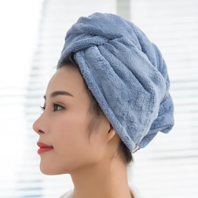 Promotional colorful Hair Caps,Coral Fleece Hair-Drying Towel Cap,Wholesale Microfiber Hair-drying Cap