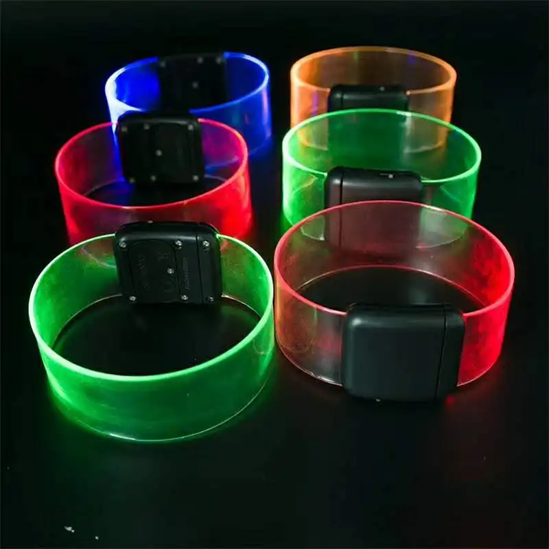 Wholesale Sound Sensor Control  LED Bracelet TPU Wristband Bangle For Party Favors