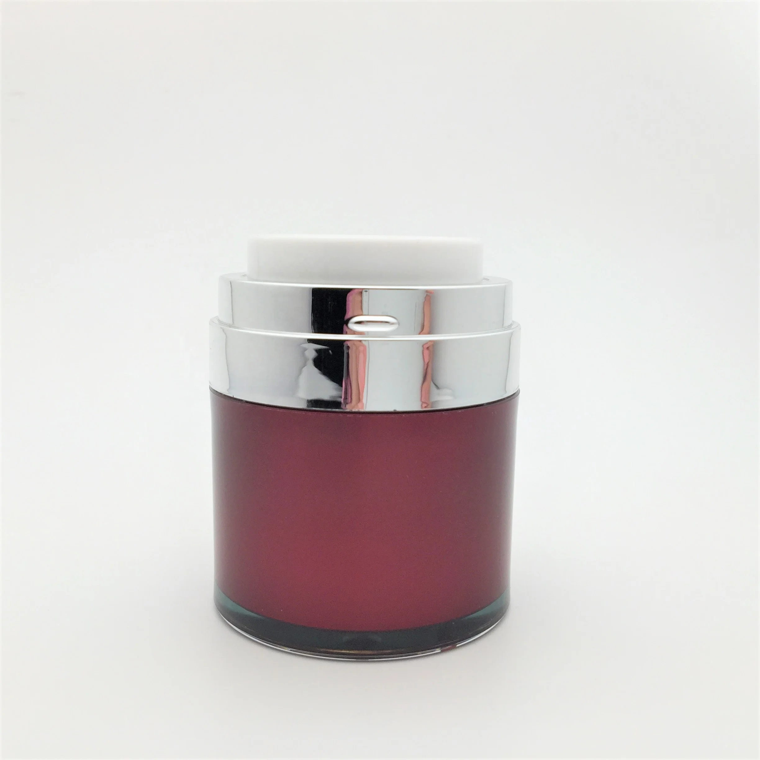 15g 30g 50g Free sample dark red and silver luxury airless pump cream jar