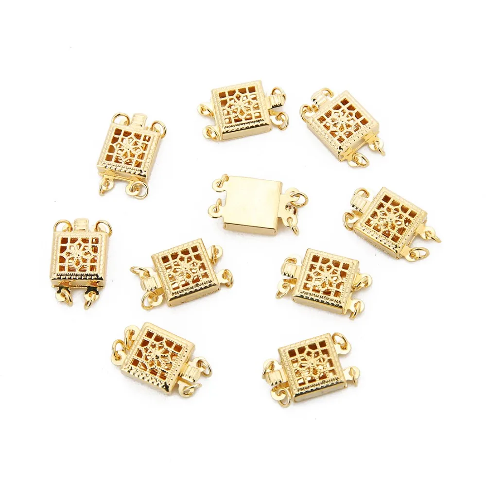 Free Shipping 8.8*14mm gold steel color square copper clasp for handbags making bracelet clasps