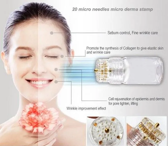 
micro derma needle stamp with 20 titanium needles 