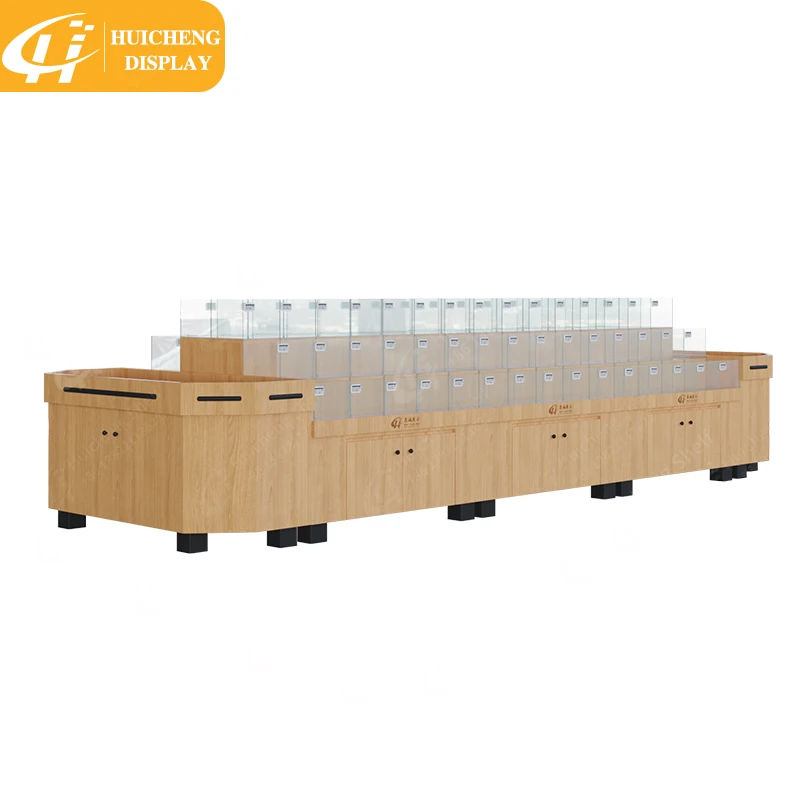 Customized Supermarket rack dried fruit cabinet snack acrylic display shelf with acrylic boxes candy shelf display