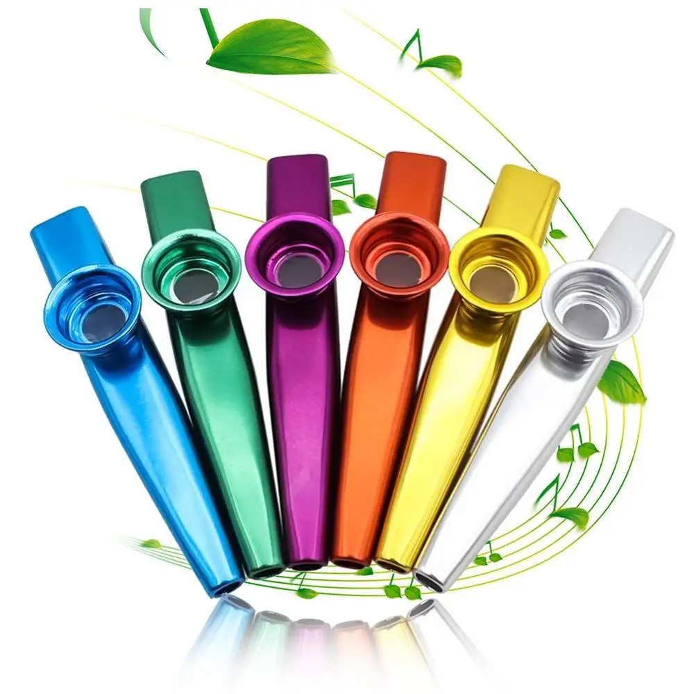 Metal Kazoo Musical Instruments 6 Different Colors Aluminum Alloy Metal Kazoo Gift for Kids Music Lovers