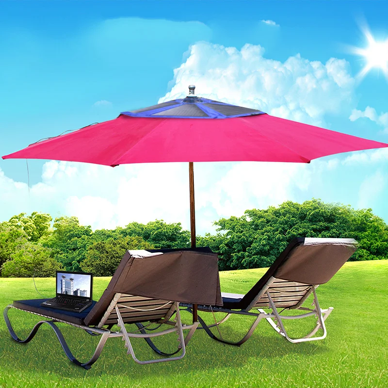 Лучшая цена, солнечный пляжный зонт 24 Вт, солнечное зарядное устройство для сотового телефона, уличное солнечное зарядное устройство для мобильных телефонов, планшетов, ноутбуков и т. д.