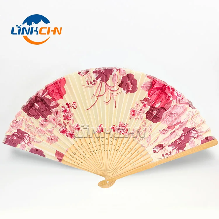 Custom design printed bamboo hand fan as dinner gifts