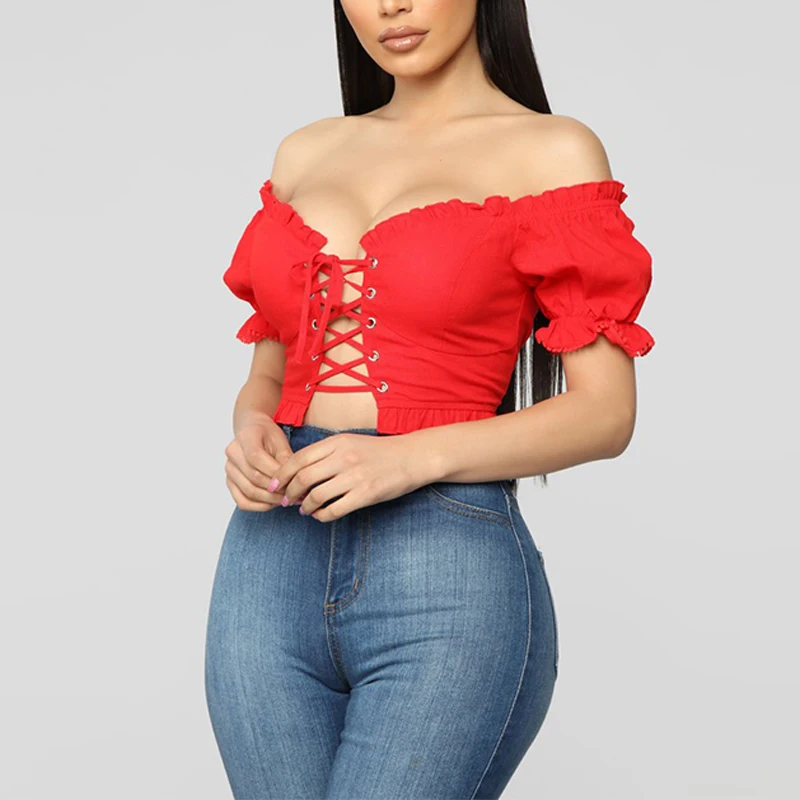 
Summer Women Crop Tops Fitness CropTops Blouse 