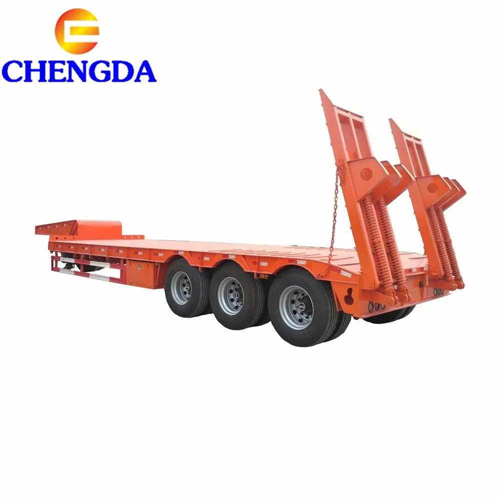 
3 Axle 40T 50T 60T 100T Gooseneck Lowboy Low Bed Semi Trailer Dimensions Lowbed Truck Trailer For Sale 