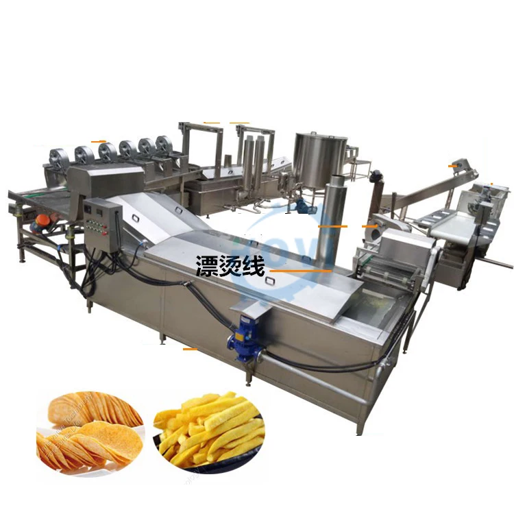 Full automatic  packing machinery frozen french fries machine price of potato chips production line