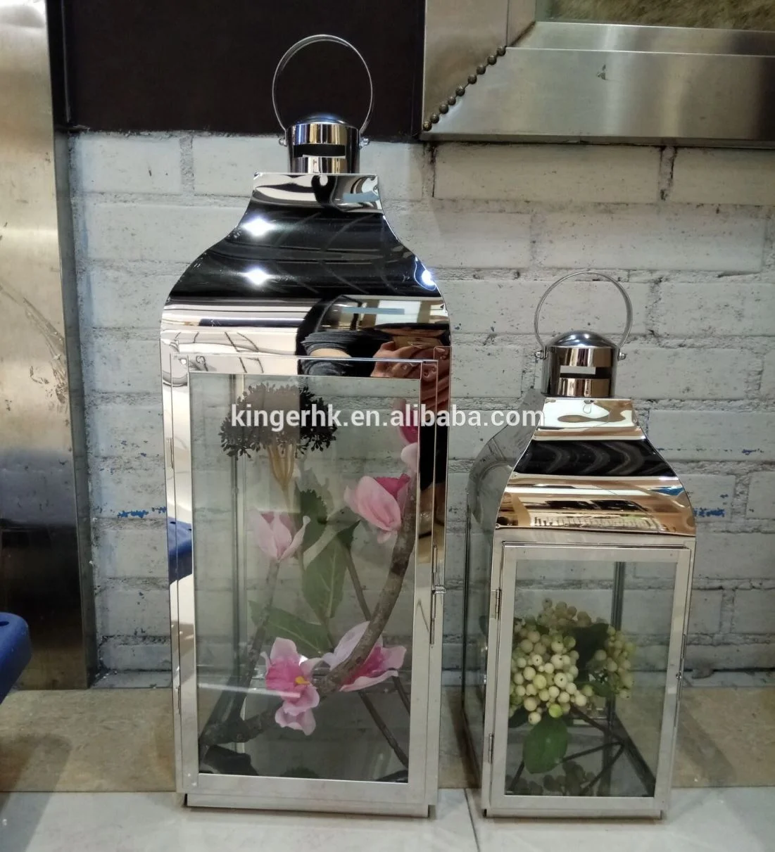 
Lantern Candle Holder Garden Metal and Glass for Wedding Use Home Decoration Stainless Steel 