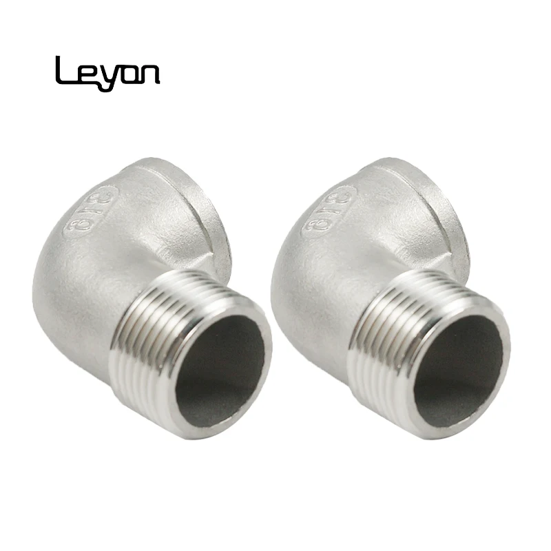 stainless steel 304 316 316L 1/2 inch female/male elbow pipe transfer connector 90 elbow fittings jonits
