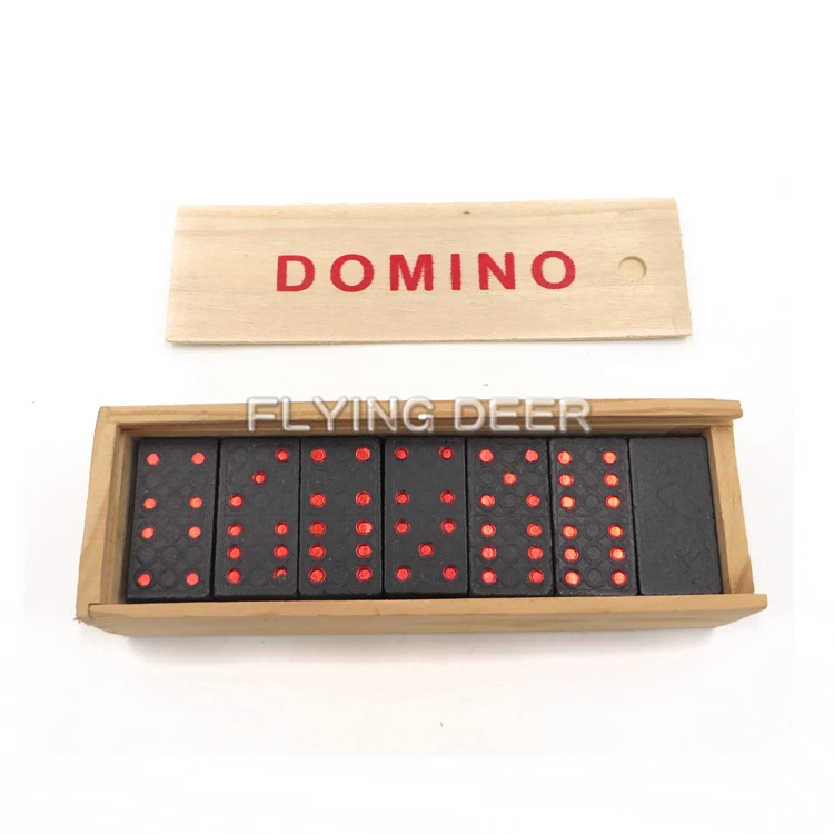 
cheap domino game children classic domino chips with color dots 