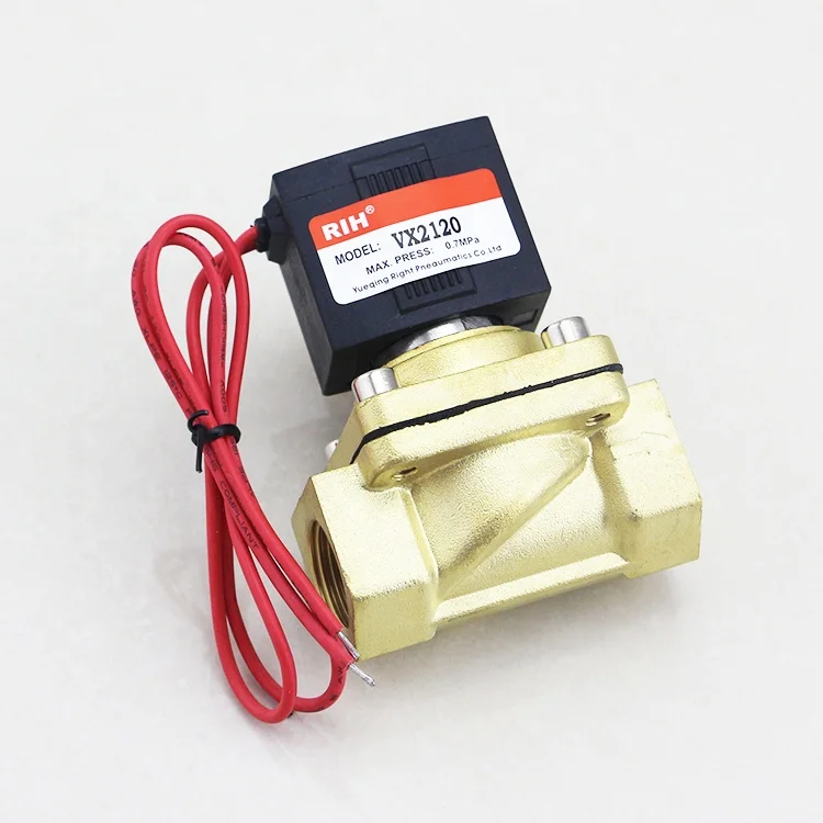 AC220V  AC110V  DC12V  DC24V Normally Closed Brass Electromagnetic Gas Pilot Operated Directional Valve