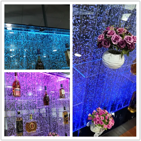 LED bar furniture water bubble panel wall acrylic aquarium wine bar cabinet