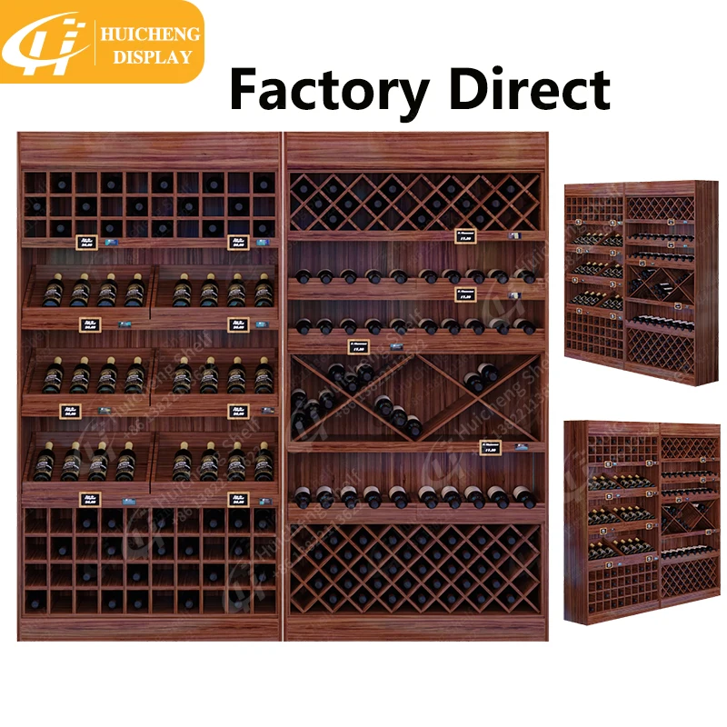 Customized Good quality wall mounted wine display cabinet wine rack whiskey wine rack cabinet