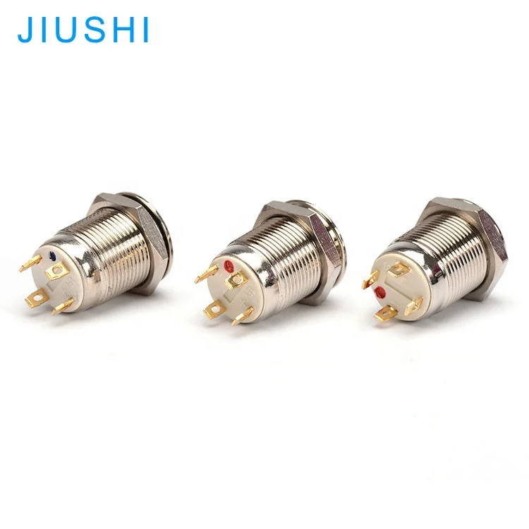 A12-10DJ антивандальный 12 мм металлический кнопочный переключатель LED 12 в 24 В