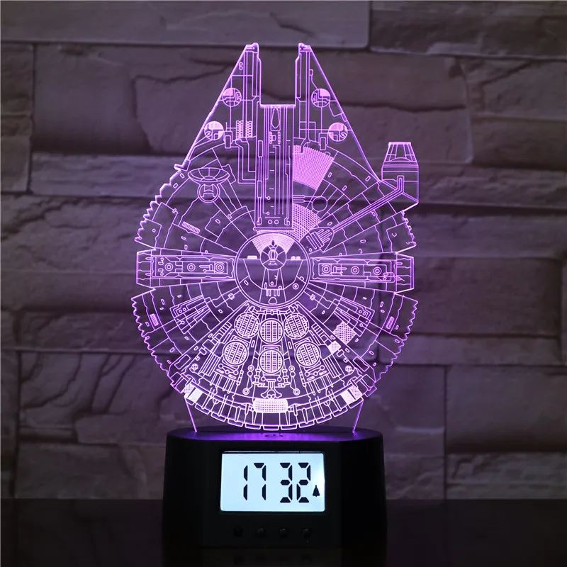 New Arrival  Windmill Shape Lamp 3D Optical Illusion Visual Lamp 7 Color Alarm Clock LED-hologramm Holiday  Decoration Gift Lamp